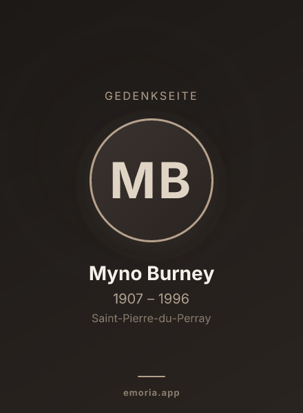 Gedenkportrait von Myno Burney