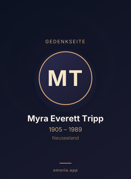 Gedenkportrait von Myra Everett Tripp