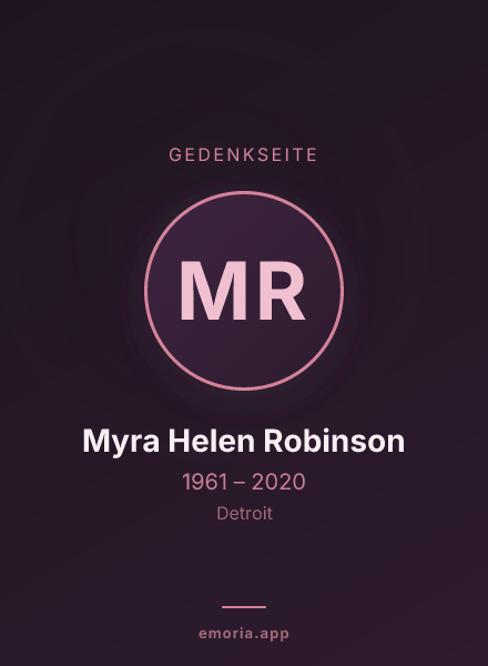 Gedenkportrait von Myra Helen Robinson