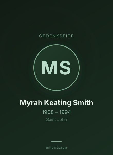 Gedenkportrait von Myrah Keating Smith