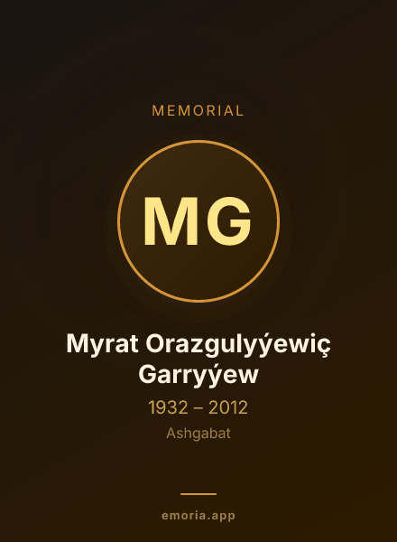 Memorial portrait of Myrat Orazgulyýewiç Garryýew