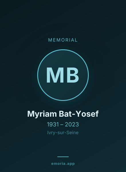 Memorial portrait of Myriam Bat-Yosef