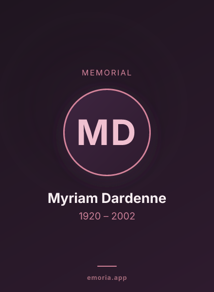 Memorial portrait of Myriam Dardenne
