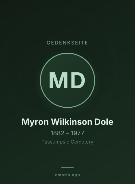 Gedenkportrait von Myron Wilkinson Dole