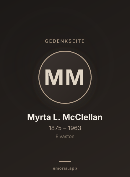 Gedenkportrait von Myrta L. McClellan