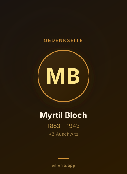 Gedenkportrait von Myrtil Bloch