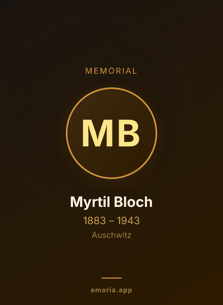 Memorial portrait of Myrtil Bloch