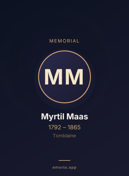 Memorial portrait of Myrtil Maas