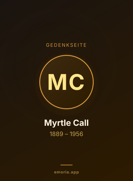 Gedenkportrait von Myrtle Call