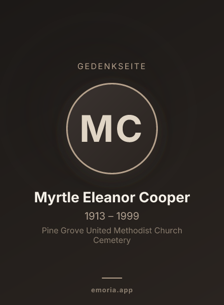 Gedenkportrait von Myrtle Eleanor Cooper