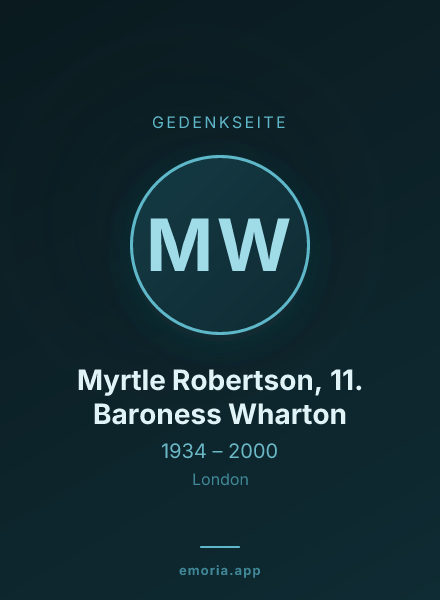 Gedenkportrait von Myrtle Robertson, 11. Baroness Wharton