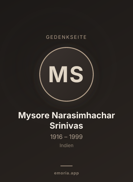 Gedenkportrait von Mysore Narasimhachar Srinivas