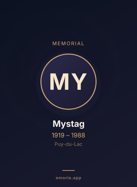 Memorial portrait of Mystag