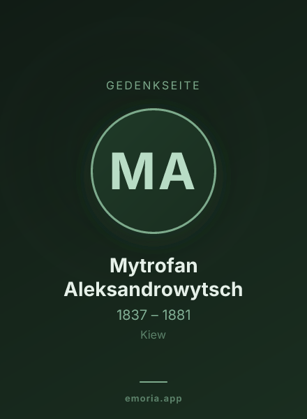 Gedenkportrait von Mytrofan Aleksandrowytsch