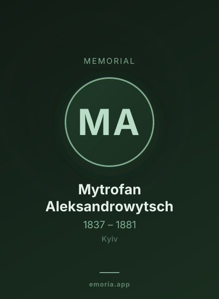 Memorial portrait of Mytrofan Aleksandrowytsch