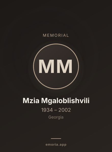 Memorial portrait of Mzia Mgaloblishvili