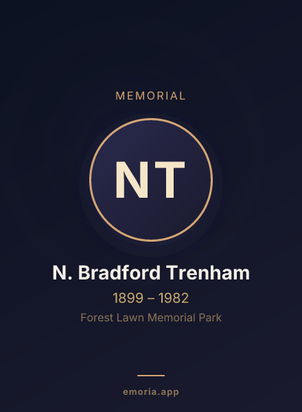 Memorial portrait of N. Bradford Trenham