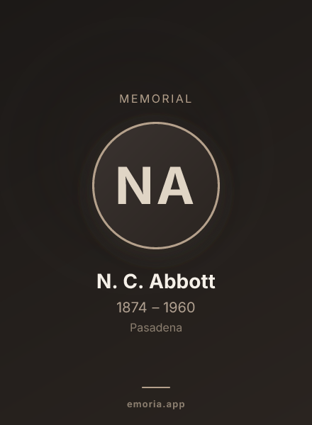 Memorial portrait of N. C. Abbott