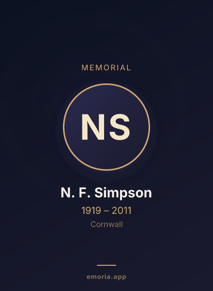 Memorial portrait of N. F. Simpson