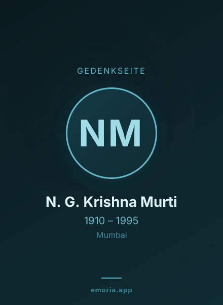 Gedenkportrait von N. G. Krishna Murti