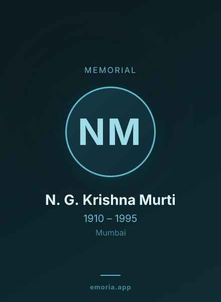 Memorial portrait of N. G. Krishna Murti