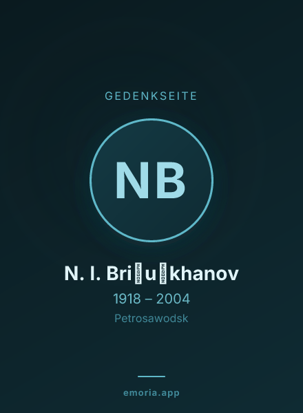 Gedenkportrait von N. I. Bri︠u︡khanov
