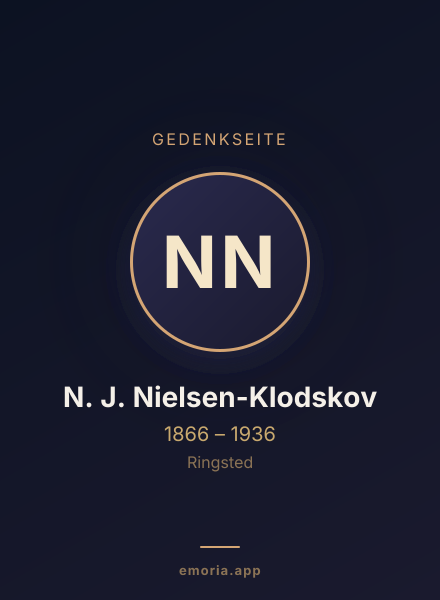 Gedenkportrait von N. J. Nielsen-Klodskov