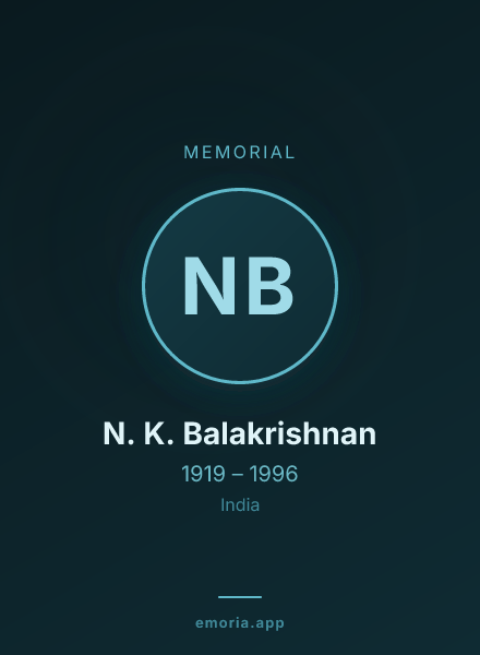 Memorial portrait of N. K. Balakrishnan
