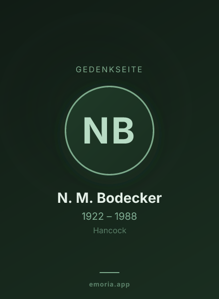 Gedenkportrait von N. M. Bodecker