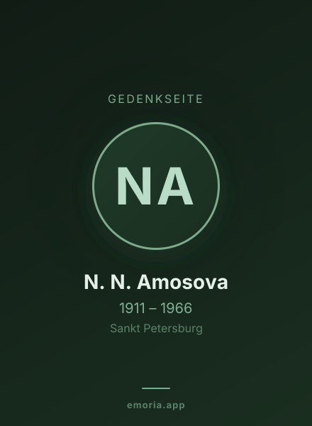 Gedenkportrait von N. N. Amosova