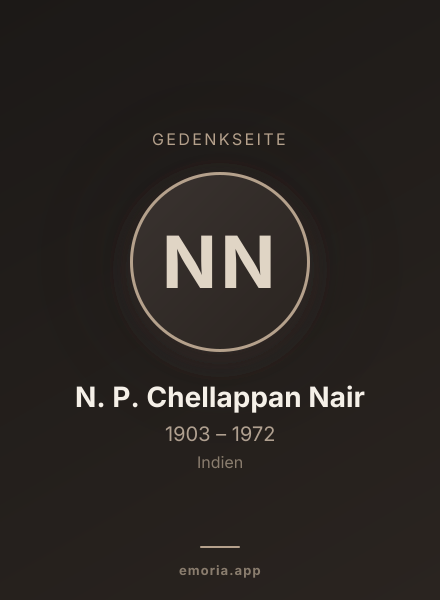 Gedenkportrait von N. P. Chellappan Nair