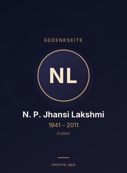 Gedenkportrait von N. P. Jhansi Lakshmi