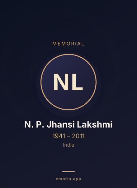 Memorial portrait of N. P. Jhansi Lakshmi