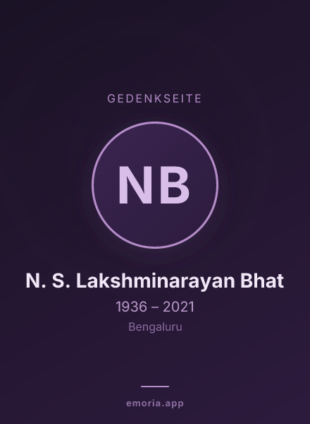 Gedenkportrait von N. S. Lakshminarayan Bhat
