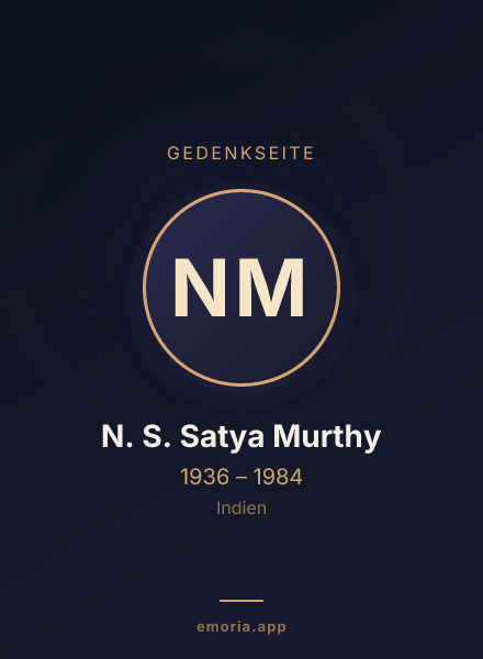 Gedenkportrait von N. S. Satya Murthy