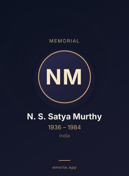 Memorial portrait of N. S. Satya Murthy