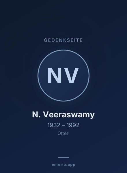 Gedenkportrait von N. Veeraswamy