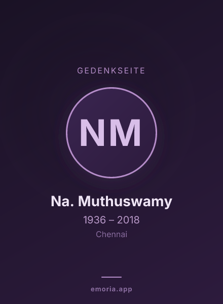 Gedenkportrait von Na. Muthuswamy