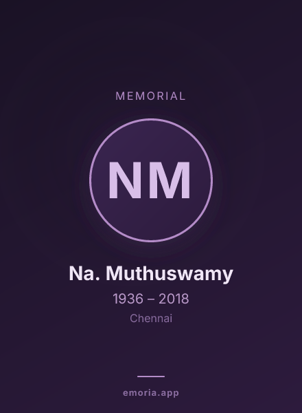 Memorial portrait of Na. Muthuswamy