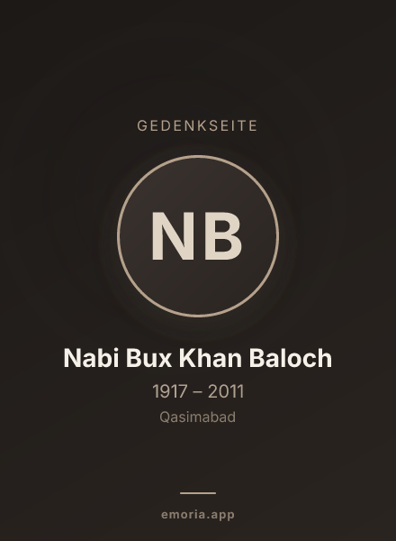 Gedenkportrait von Nabi Bux Khan Baloch