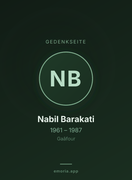 Gedenkportrait von Nabil Barakati