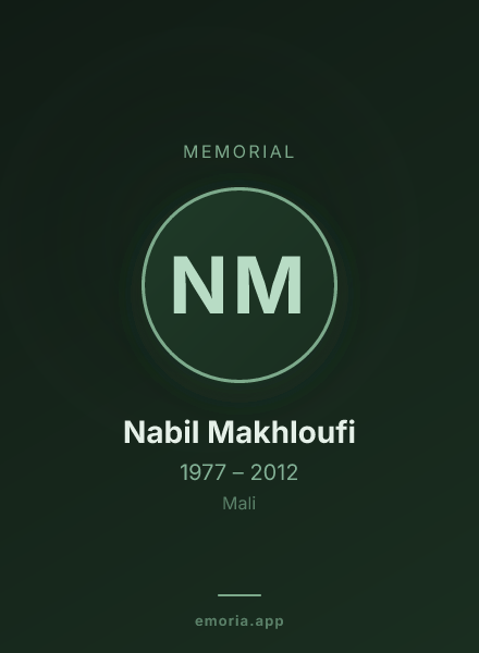 Memorial portrait of Nabil Makhloufi