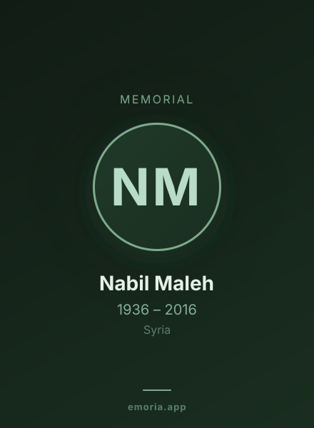 Memorial portrait of Nabil Maleh