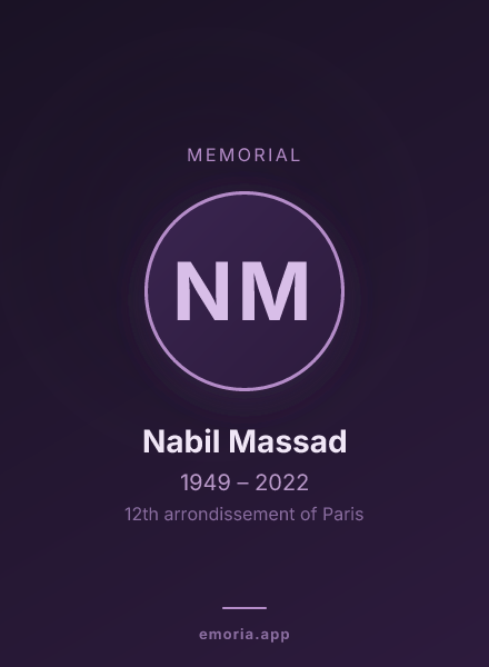 Memorial portrait of Nabil Massad
