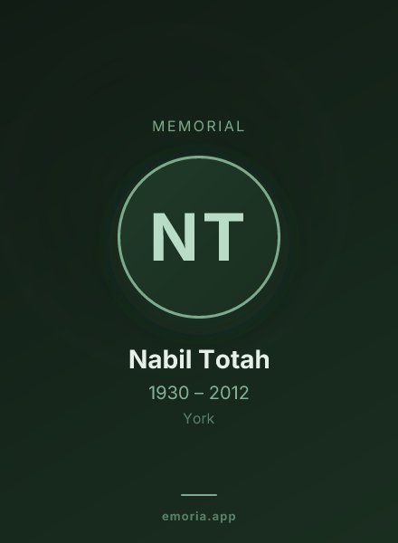 Memorial portrait of Nabil Totah