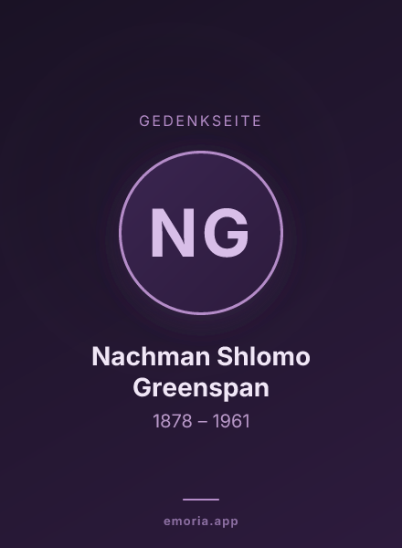 Gedenkportrait von Nachman Shlomo Greenspan