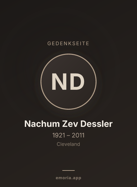 Gedenkportrait von Nachum Zev Dessler