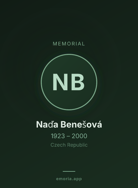 Memorial portrait of Naďa Benešová