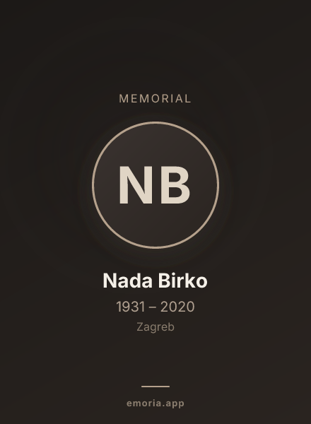 Memorial portrait of Nada Birko