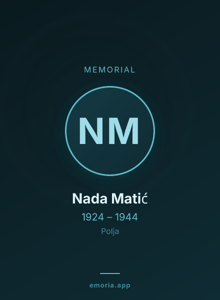Memorial portrait of Nada Matić